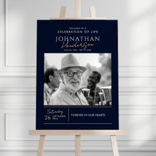 Modern Celebration Of Life Elegant Script Memorial Foam Board