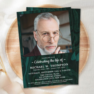 Modern Celebration Of Life Funeral Custom Photo Invitation