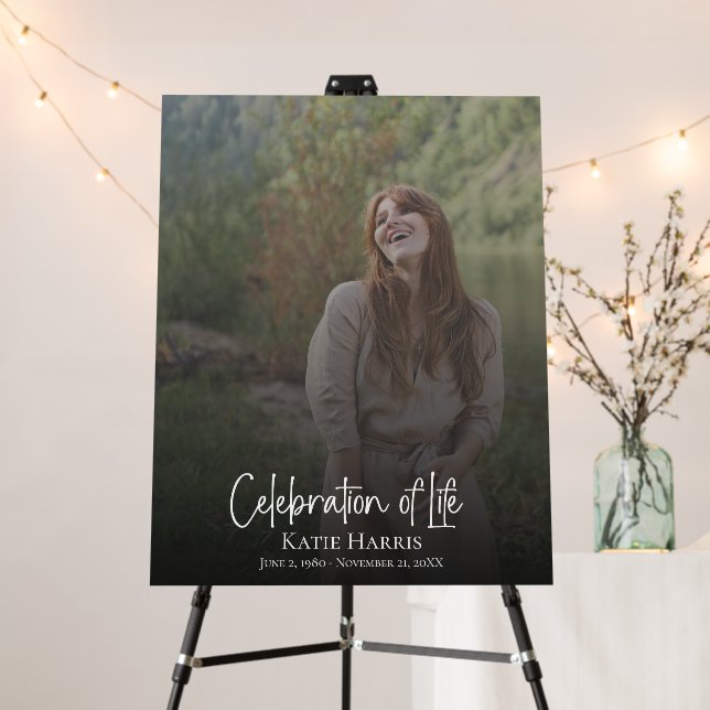 Modern Celebration of Life Funeral Sign (In Situ (Stand))