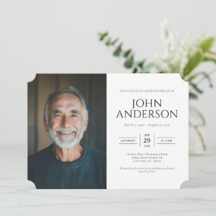 Modern Celebration of Life Memorial Funeral Invitation