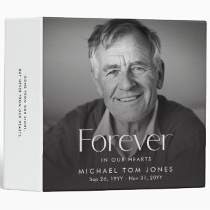 Modern Celebration of Life Memorial Funeral Photo 3 Ring Binder