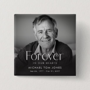 Modern Celebration of Life Memorial Funeral Photo Button