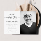 Modern Celebration of Life Memorial Funeral Photo Invitation