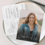 Modern Celebration of Life Memorial Funeral Postcard<br><div class="desc">A Celebration of life Funeral Memorial invitation featuring modern elegant typography. Click the edit button to easily customize this celebration of life template with your own details and photograph of your loved one.</div>