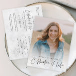 Modern Celebration of Life Memorial Funeral  Postcard<br><div class="desc">A Celebration of life Funeral Memorial invitation featuring modern elegant typography. Click the edit button to easily customize this celebration of life template with your own details and photograph of your loved one.</div>