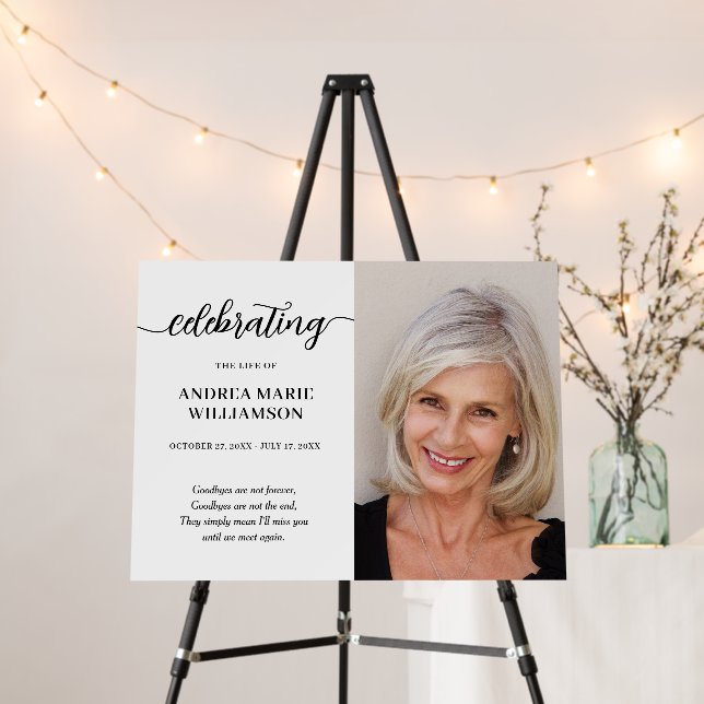 Modern Celebration of Life Memorial Photo Foam Board (In Situ (Stand))