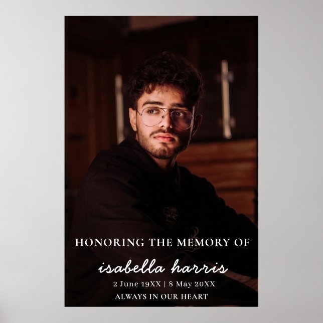 Modern Celebration of Life Memorial Poster (Front)
