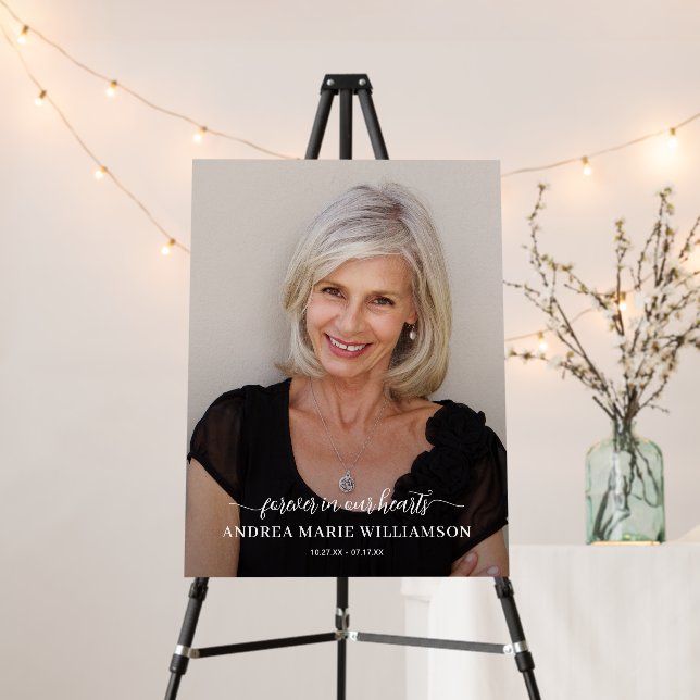 Modern Celebration of Life Photo Foam Board (In Situ (Stand))