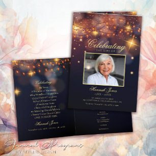Modern Celebration of Life Photo Funeral Program