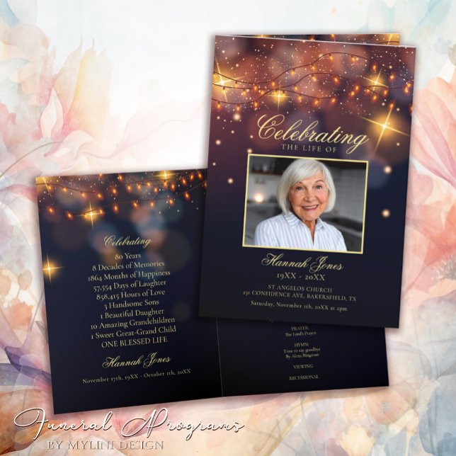 Modern Celebration of Life Photo Funeral Program (Creator Uploaded)