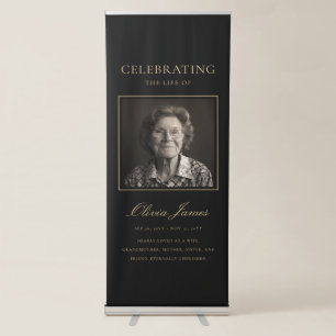 Modern Celebration of Life Photo Funeral Retractable Banner