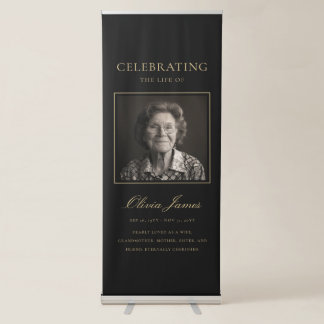 Modern Celebration of Life Photo Funeral Retractable Banner