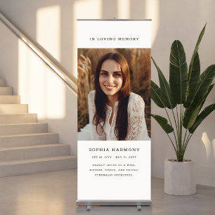 Modern Celebration of Life Photo Funeral Retractable Banner