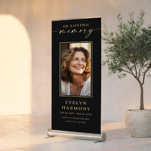 Modern Celebration of Life Photo Funeral Retractable Banner