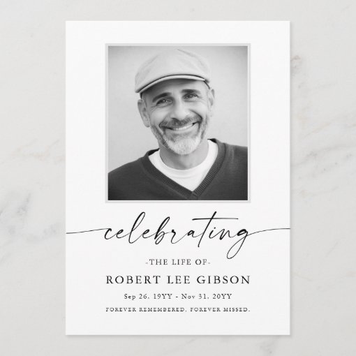 Modern Celebration of Life Photo Memorial Funeral Program | Zazzle