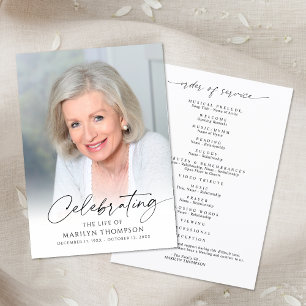 Modern Celebration of Life Photo Memorial Funeral Program