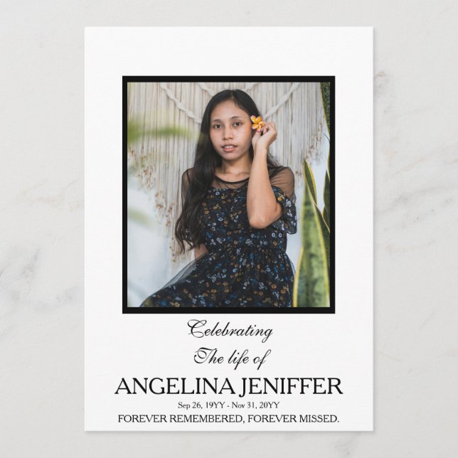 Modern Celebration of Life Photo Memorial Program (Front)