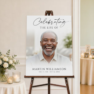 Modern Celebration of Life Photo Script Memorial Foam Board