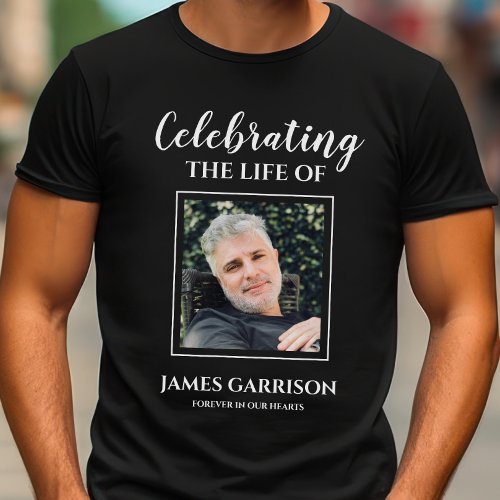 Modern Celebration Of Life With Photo Memorial T_Shirt