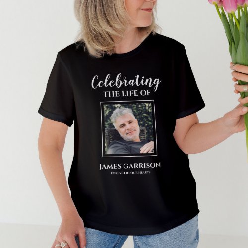 Modern Celebration Of Life With Picture Memorial T_Shirt