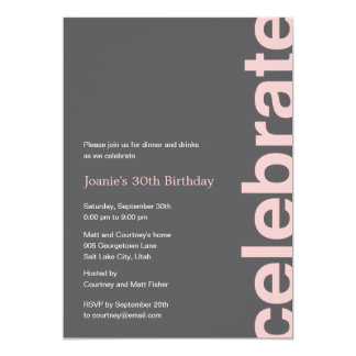Modern Celebration Party Invitation - Pink