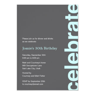 Modern Celebration Party Invitation - Turquoise