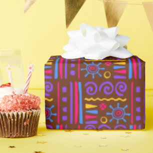 Modern Celebration Whimsical Vintage Baby Birthday Wrapping Paper