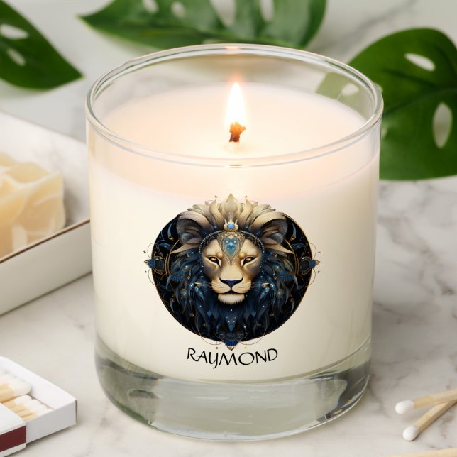 Modern Celestial Lion Name Zodiac Star Sign Leo  Scented Candle (Creator Uploaded)