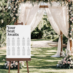 Modern Celestial Minimalist Wedding Seating Chart Foam Board