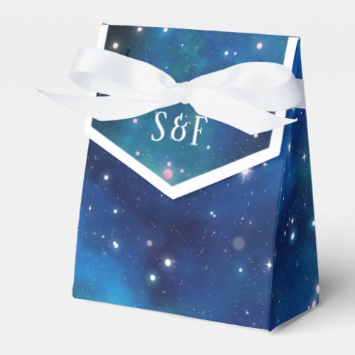 Modern Celestial Space Galaxy Wedding Favor Boxes