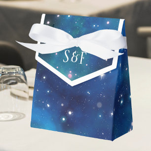 Modern Celestial Space Galaxy Wedding Favor Boxes