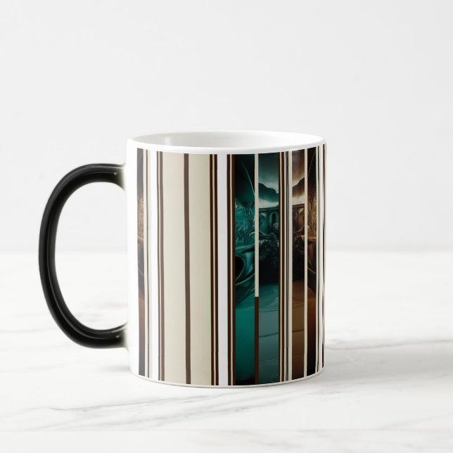 Modern Celestial Triple Stripe Color Morphing Mug (Left)