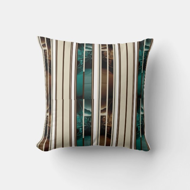 Modern Celestial Triple Vertical Stripe Decorative Throw Pillow (Front)