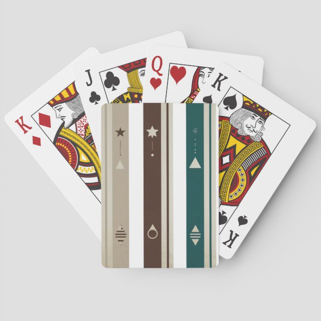 Modern Celestial Triple Vertical Stripe Playing  Poker Cards (Back)