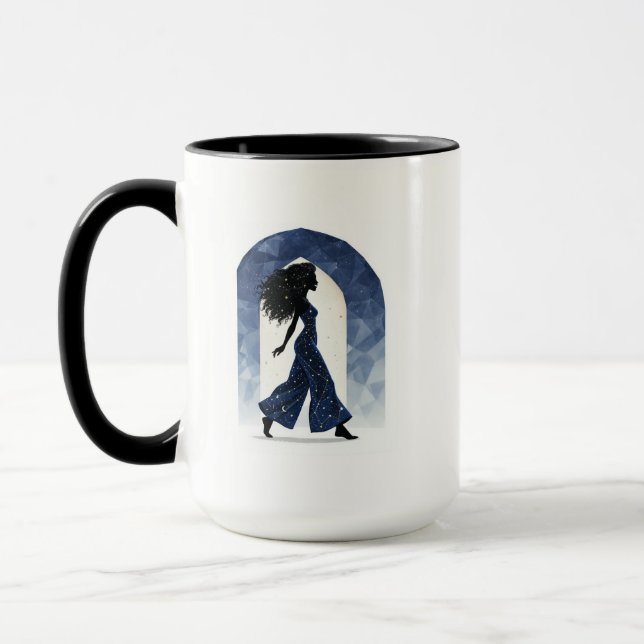  Modern Celestial Walking Silhouette Mug (Left)