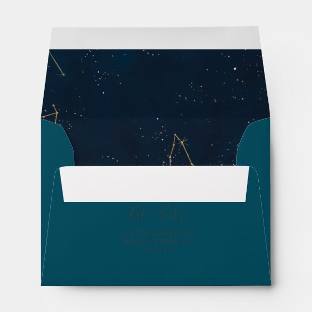 Modern Celestial Wedding Invitation Envelope (Back (Bottom))