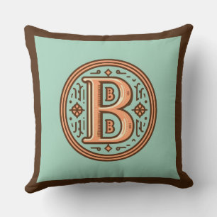Modern Celtic Letter "B" Square Throw Pillow