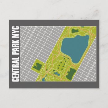 Modern Central Park Map New York City Postcard by NationalParkShop at Zazzle