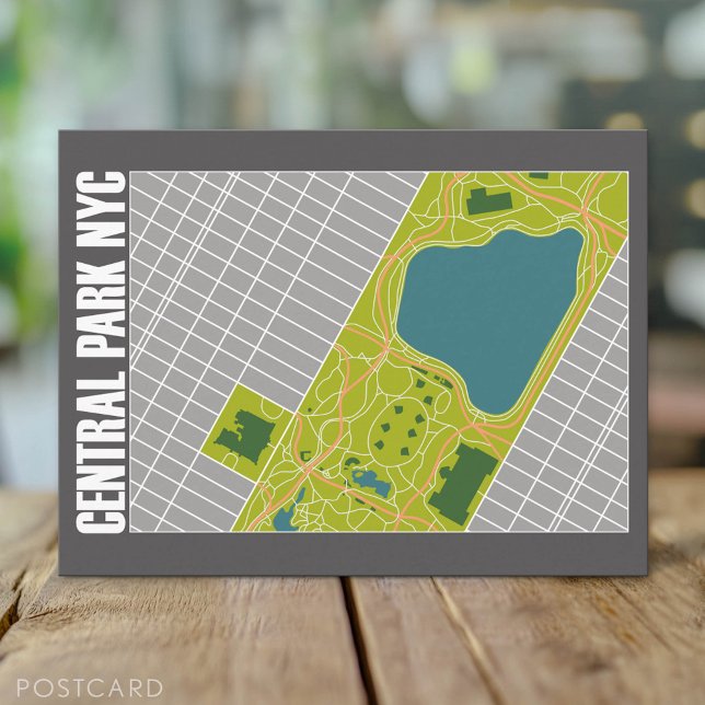 Modern Central Park Map New York City Postcard (Custom Postcard)