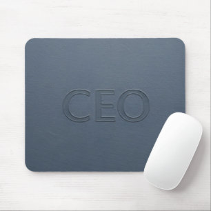 Modern CEO Slate Gray Embossed Executive Mouse Pad