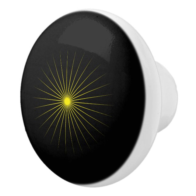 Modern Ceramic Knob Featuring Yellow Star (Right)