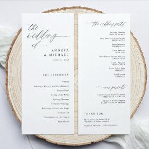 Modern Ceremony Script Calligraphy Elegant Wedding Program