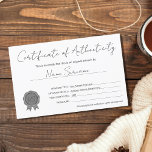 Modern Certificate of Authenticity Artwork by<br><div class="desc">Selling your artwork or hand made products? Use these professional modern and simple artist Certificate of Authenticity</div>