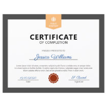 Modern Certificate of Completion Modern Certificate of Completion