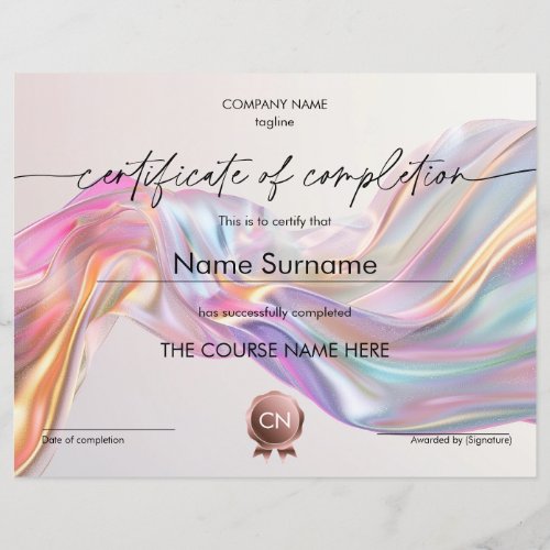 Modern Certificate of Completion Participation