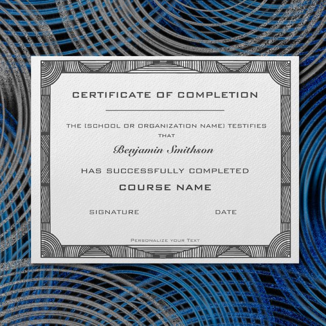 Modern Certificate of Completion to Personalize  (Creator Uploaded)