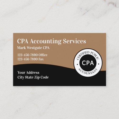 Modern Certified Public Accountant Business Card