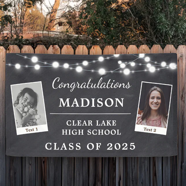 Lights Around Graduation Sign Modern Chalk Graduation Party String Lights Sign | Zazzle