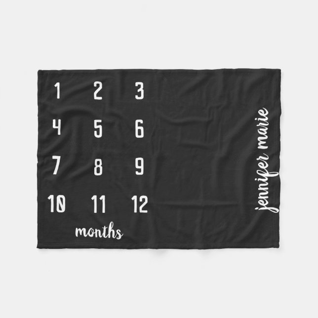Modern Chalkboard Baby Milestone Baby Blanket (Front (Horizontal))