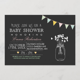 Modern Chalkboard Baby Shower invitation